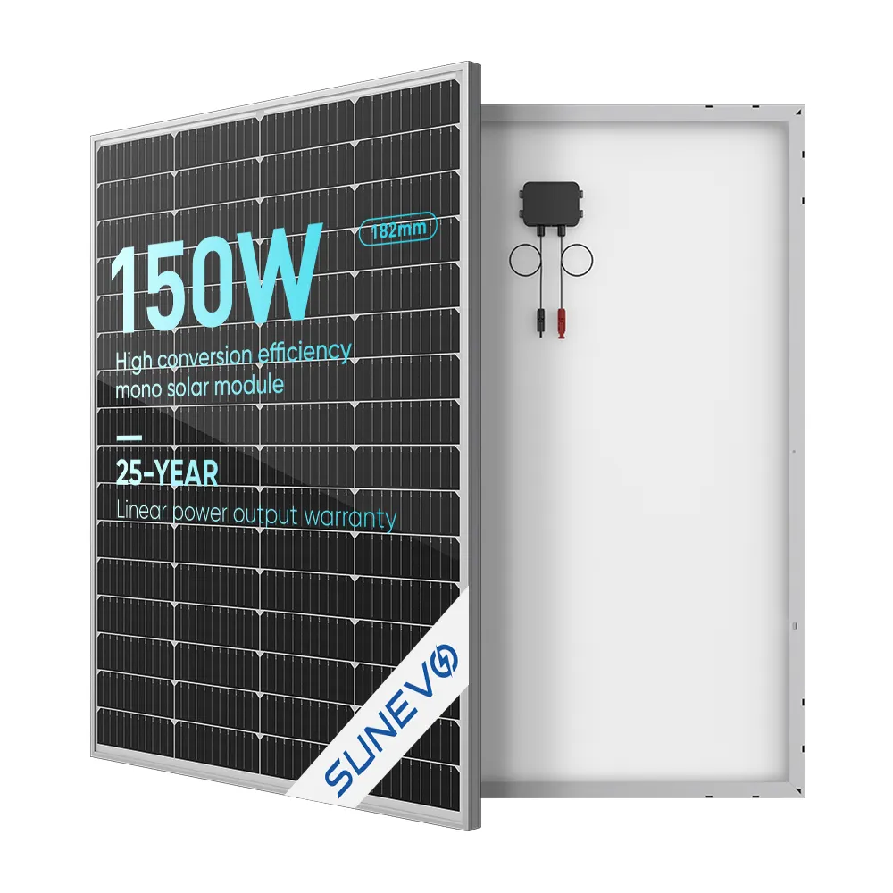 Sunevo Paneles Fotovoltaicos 100W 150W 200W 300W Panel Pv Solar Full Black