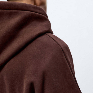 100% algodón Puff impresión peso pesado gota hombro logotipo personalizado marrón en blanco sudaderas con capucha para hombres con capucha de gran tamaño - Product Image 2