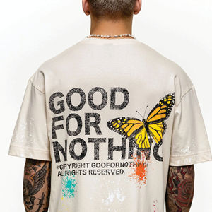 T-shirt ample de haute qualité 200 GSM 100% coton pour hommes-Épaule tombante respirante, nouveautés - Product Image 6