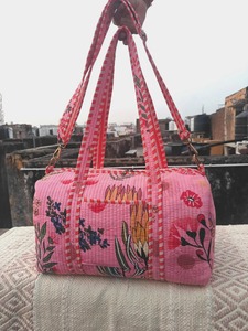 Sport de luxe fait main pour sac de sport matelassé floral grande capacité coton durable voyage week-end - Product Image 5