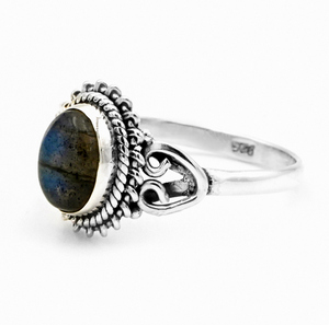 Diseño de moda Sólido 925 Plata esterlina Labradorita Conjunto de piedras preciosas Anillo - Product Image 3