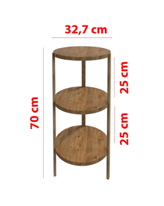 Round 3-Tier Wooden Side <b>Table</b> Multi-Purpose <b>Shelf</b> <b>Table</b> Natural & Stylish Design - Product Image 2