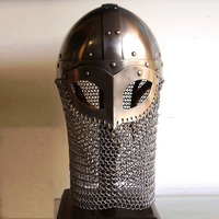 Réplique de casque viking artisanal GJERMUNDBU en acier doux, technique de découpe à la presse, 2,750 kg, armure de chevalier médiéval, histoire, cinéma, télévision