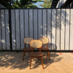 Silla de mimbre moderna de calidad duradera, silla de comedor de madera de teca, madera maciza para balcones, cafetería, patio exterior - Product Image 5