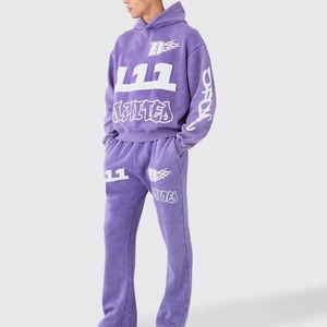 Survêtement à capuche avec fermeture éclair de l'usine de fabrication en gros, tenue de course de gymnastique en polaire imprimée, quantité minimale de commande bas, services OEM ODM, vente maintenant - Product Image 5