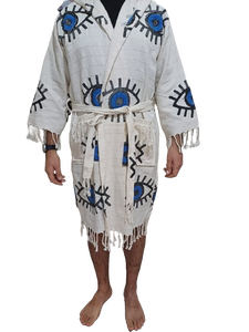 Bad Eye Albornoz con capucha de algodón turco Secado rápido Mejor precio Buena calidad Colorido Suave Hogar Playa Spa Mujeres Hombres Albornoz - Product Image 3