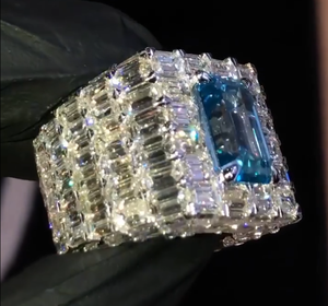 Bague de fête en argent sterling 925 plaqué rhodium avec diamants ronds VVS glacés, bijoux fins unisexes hip-hop RB Gems, certificat IGI - Product Image 5