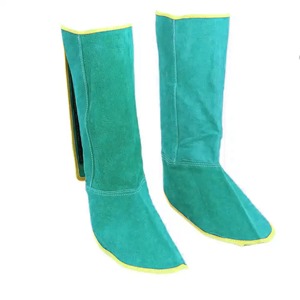 ที่คลุมรองเท้าบูตสำหรับงานเชื่อมหนังที่หุ้มรองเท้าสำหรับช่างเชื่อมเชิงอุตสาหกรรมเพื่อความปลอดภัยวัสดุที่แข็งแรงช่วยปกป้องเท้าและขาลดลง - Product Image 4