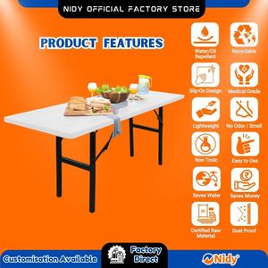 NIDY Hygienic <b>Disposable</b> Non-Woven Fitted Rectangular <b>Table</b> <b>Cover</b> Dustproof & Water-Resistant for Banquets & Parties - Product Image 2