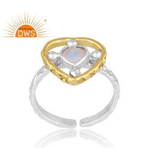 Diseño de tendencia, anillo de piedras preciosas de Luna arcoíris Natural de Plata de Ley 925, joyería personalizada para mujer, regalo para ella - Product Image 1