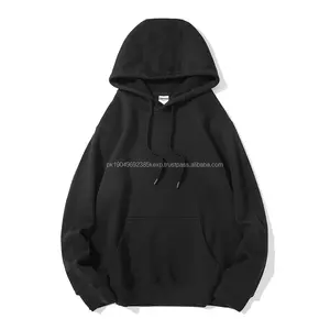 Sweat à capuche vierge Logo brodé personnalisé pour homme Sweat à capuche épais unisexe surdimensionné avec impression bouffante - Product Image 6