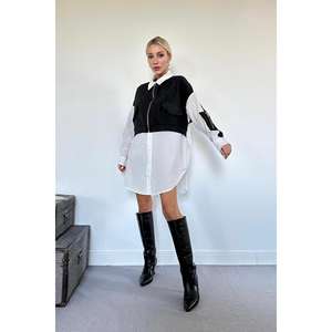 เสื้อเชิ้ตป๊อปลินขายส่งพร้อมขอบผ้าควิลท์สีดำสำหรับตู้เสื้อผ้าของคุณ - Product Image 4