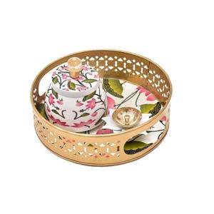 Bandeja Pichvai de metal de grado premium con superficie pulida y diseño liviano para el ritual diario Puja y la decoración de festivales - Product Image 3