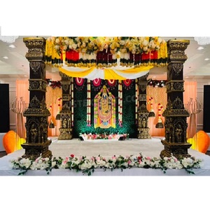 Superbe mariage en Inde du Sud Kalyana Mandapa Traditionnel Indien du Sud Mandap Traditionnel Indien du Sud Quatre Piliers Mandap Décor - Product Image 1