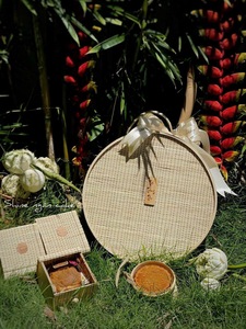 Meilleure vente panier-cadeau en bambou vietnamien artisanat panier-cadeau en bambou jaune naturel pour stockage cadeau d'affaires et décoration - Product Image 5