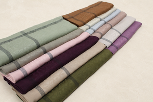 Wafa Plain Dyed Jacquard Voile Square Scarf <b>Framed</b> Design Premium Cotton-Like Soft Touch Skin-Friendly Four Seasons 110x110 Cm - Product Image 3