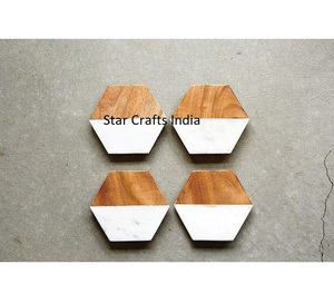 ที่รองแก้วไม้อะคาเซียทรงกลมสำหรับบาร์แว่นตาเบียร์กระป๋องเครื่องครัวจานรองแก้วหิน - Product Image 4