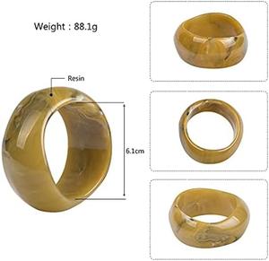 Brazalete de resina con aspecto de mármol verde vintage, brazalete moteado de acetato grueso ancho, accesorio de moda para fiestas - Product Image 5