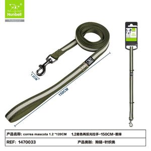 Laisse pour animaux de compagnie bicolore avec bandes réfléchissantes et deux poignées pour colliers, laisses et harnais - Product Image 2