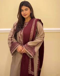 Presentamos una nueva colección de diseñadores en Faux Georgette con bordado, conjunto Dupatta superior e inferior, completamente cosido, listo para usar - Product Image 4