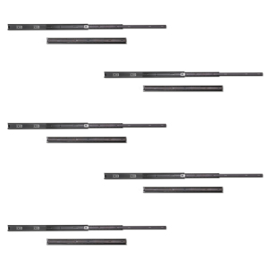 Set di 5 guide per cassetti con estensione completa nera 45mm di altezza 600mm di profondità - Product Image 1