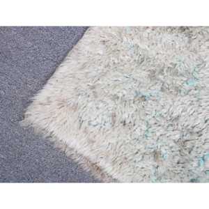 พรมตุรกีโบราณขนาดเล็ก 2x2.7 ฟุต, พรมโมร็อกโกสีขาวทำจากขนสัตว์ - Product Image 5
