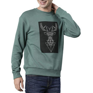 Sweat-shirt personnalisé à col rond et manches longues pour homme, coupe classique, imperméable, coupe-vent, en polaire polyester/coton, écologique - Product Image 4