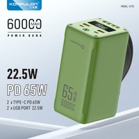 Power Bank Kapasitas Tinggi 60000mAh 65W Pengisian Cepat PD Charger Baterai Portabel dengan Senter