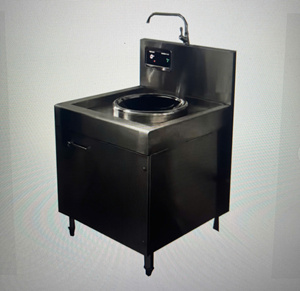 Wok à induction à 1 brûleur 8KW 3P Machines de cuisine commerciales 800X800X800/1100 Garantie 1 an Fabriqué au Vietnam - Product Image 2