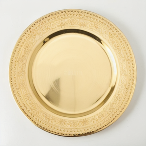 Best Quality Steel Charger <b>Plate</b> Finished Gold Plated for Wedding Restaurants Hotels - Product Image 2