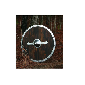 Bouclier Viking de style vintage Bouclier médiéval entièrement fonctionnel pour la bataille Bouclier en fer et en bois pour la décoration intérieure En gros - Product Image 2
