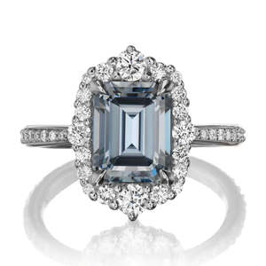 แหวนหมั้นเพชรโมอิสสีเขียวมรกตแบบดั้งเดิมของขวัญสำหรับผู้หญิง - Product Image 3