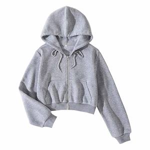 Sweats à capuche courts personnalisés Pullover lourd à manches longues respirant sweats à capuche pour femmes - Product Image 1