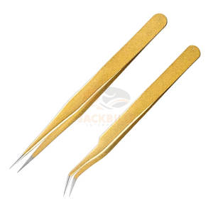 Wholesale Custom Multi Color <b>Eyelash</b> <b>Tweezers</b> Customized Stainless Steel Anti-Static Gold <b>Eyelash</b> <b>Tweezers</b> - Product Image 6