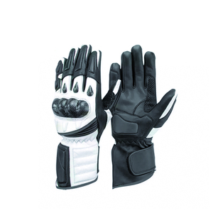 Guantes de motorista profesionales negros de protección personalizados profesionales Guantes de motocicleta de cuero de alta calidad con diseño de logotipo personalizado - Product Image 2