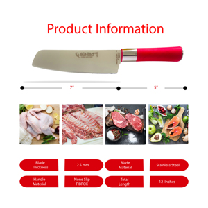 Couteau de chef professionnel ATASAN Red Craft Vegetables, couteau de cuisine artisanal, acier inoxydable de haute qualité, couteaux de boucher - Product Image 3