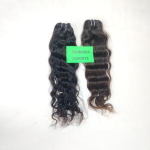 Vente en gros prix usine meilleure qualité 100% cheveux vierges bruts non transformés naturels ondulés couleur noire extensions de cheveux humains indiens - Product Image 6
