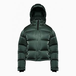 Veste d'hiver matelassée imperméable à fermeture éclair respirante pour homme, polyester vert personnalisé - Product Image 1