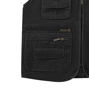 Gilet Cargo multi-poches décontracté de haute qualité pour hommes, respirant, séchage rapide, vêtements d'hiver, fermeture éclair complète à des prix abordables - Product Image 4