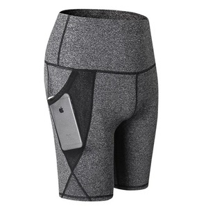 Mallas de Yoga con realce de cintura alta para mujer, pantalones cortos para correr rápido, bolsillo de malla, pantalones cortos elásticos para gimnasio, Fitness, personalizados - Product Image 4