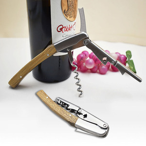 <span class=keywords><strong>Tire</strong></span>-bouchon manuel en acier inoxydable écologique de haute qualité, lame de 4,5 cm, manche en bois de chêne/wengé, marque <span class=keywords><strong>Laguiole</strong></span> - Product Image 1