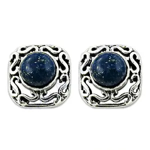 925 <b>Silver</b> <b>Stud</b> Earrings Blue Gemstone Gold Plated Pear Cut Diamond Emerald Pearl Trendy Style for Women's Wedding Engagement - Product Image 1