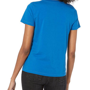 Service OEM – T-shirts décontractés en maille pour femmes, coupe classique – Logo et impression personnalisés, été, écologiques, 100 % coton respirant - Product Image 2