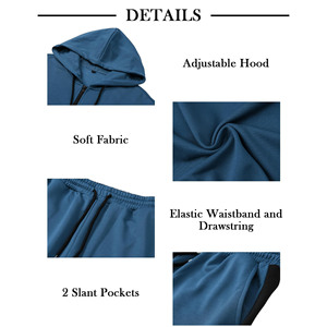 Ensemble 2 pièces respirant 100% coton avec fermeture éclair Sweat-shirt et pantalon de survêtement pour homme Impression personnalisée du logo Jogging Ensembles de survêtement Unisexe - Product Image 4