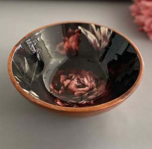 Elegant Artisan Printed <b>Wooden</b> <b>Bowl</b> Decorative Centerpiece for Dining Table Kitchen Serving and Contemporary Home Interior Decor - Product Image 5