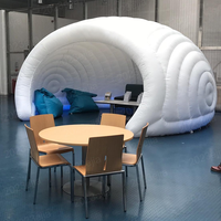 Tente gonflable commerciale en forme d'igloo avec éclairage LED, tente en forme de coquille d'escargot, tente de 3/4/5 mètres, tente gonflable blanche en forme de lune