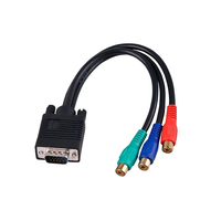 Câble vidéo VGA mâle 15 broches vers 3 RCA YPbPr, cordon RGB passif, longueur personnalisée 0,3 m, OEM ODM disponible