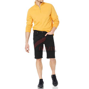 Pantalones Cortos de Mezclilla Transpirables de Secado Rápido 100% Algodón Hechos a Medida en Pakistán para Hombre, Color Sólido, Nuevo Estilo - Product Image 4