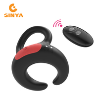 GINYA Anneau vibrant rechargeable pour pénis Anneau de pénis pour homme Vibrateur en silicone souple avec télécommande Jouet sexuel Masseur de la prostate