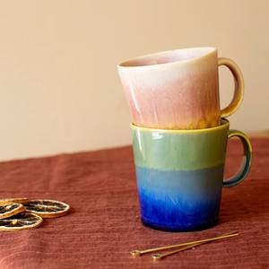 แก้วกาแฟเซรามิกไล่สีหลากสี ผิวเงา ทนทาน จับถนัดมือ เหมาะสำหรับชา กาแฟ ใช้ในบ้าน สำนักงาน หรือเป็นของขวัญ - Product Image 3